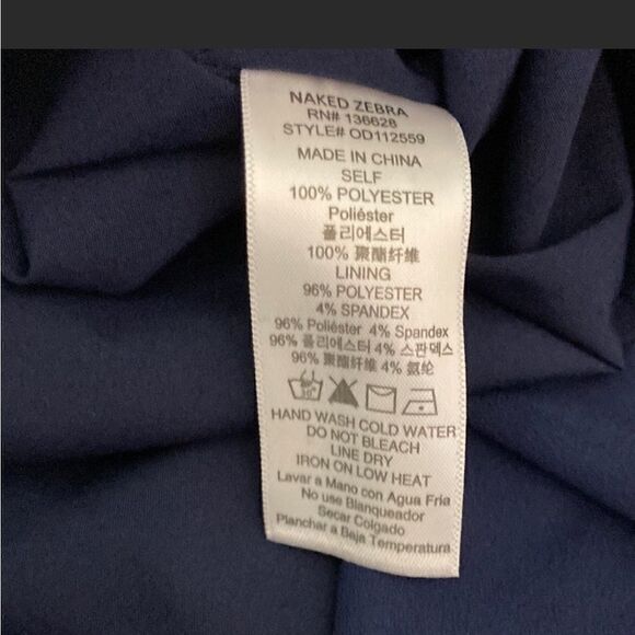 Naked Zebra Navy Blue Dress Size Large - Picture 5 of 5